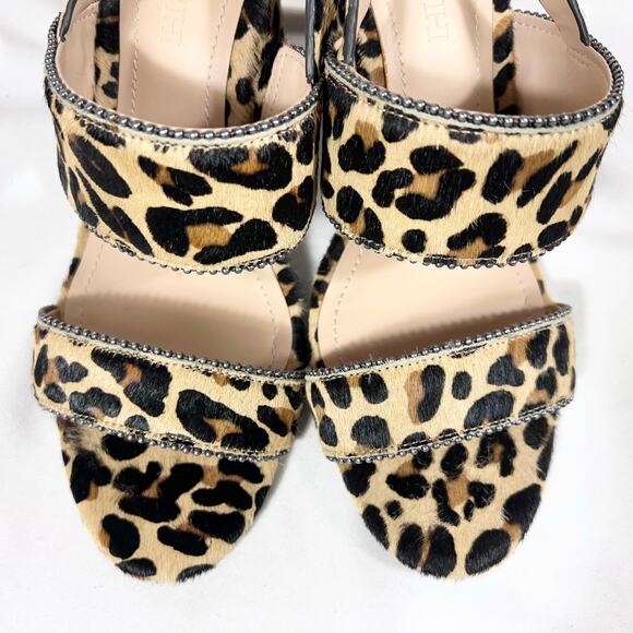 Coach Rylie Sandals Women 8.5 Leopard Print Slingback Chunky #G4242 w/ Box - Picture 6 of 16